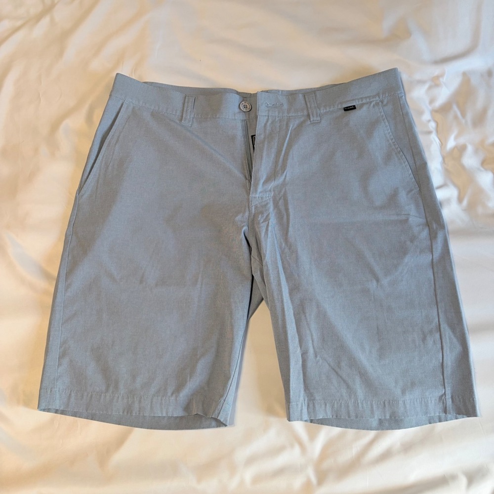 TravisMathew Mens Blue Heathered Performance Golf Shorts Size 36 Stretch